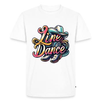 Colorful line dance design with cowboy hat - Men's Premium Organic T-Shirt - white - Front - Nico (187cm)