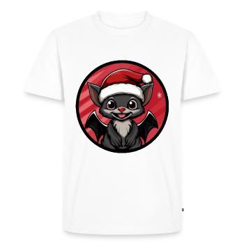Bat Christmas Animal - Men's Premium Organic T-Shirt - white - Front - Nico (187cm)