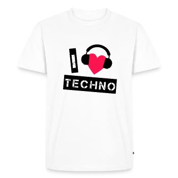 Techno - T-shirt Premium bio Homme - blanc - Devant - Nico (187cm)