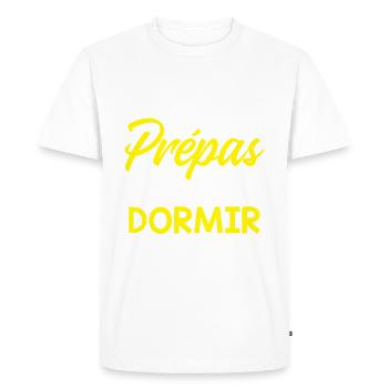 Deux ans de Prèpas cadeau drôle, cool et humour - T-shirt Premium bio Homme - blanc - Devant - Nico (187cm)