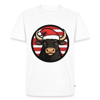 Taureau : Animal de Noël - T-shirt Premium bio Homme - blanc - Devant - Nico (187cm)