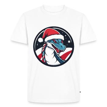 Animal de Noël dragon - T-shirt Premium bio Homme - blanc - Devant - Nico (187cm)