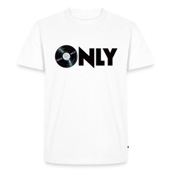 vinyl only - Men's Premium Organic T-Shirt - white - Front - Nico (187cm)