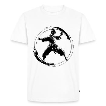 Karate Woman Silhouette - Men's Premium Organic T-Shirt - white - Front - Nico (187cm)
