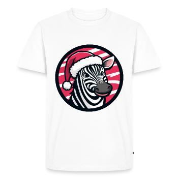 Zebra Christmas Animal - Men's Premium Organic T-Shirt - white - Front - Nico (187cm)