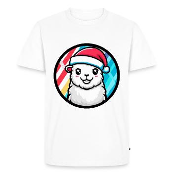 Alpaca Llama Christmas Animal - Men's Premium Organic T-Shirt - white - Front - Nico (187cm)