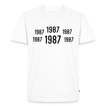Rétro 1987 Anniversaire 1987 Cadeau vintage 1987 - T-shirt Premium bio Homme - blanc - Devant - Nico (187cm)
