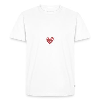 Frankfurt Love Love - Men's Premium Organic T-Shirt - white - Front - Nico (187cm)