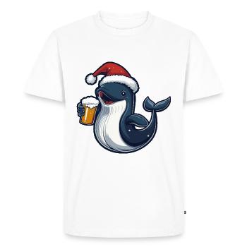 Bière de Noël Baleine - T-shirt Premium bio Homme - blanc - Devant - Nico (187cm)