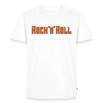 Lettrage Rock 'n' Roll (3D / 3C) - T-shirt Premium bio Homme - blanc - Devant - Nico (187cm)