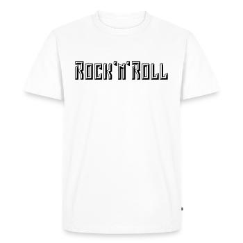 Lettrage Rock 'n' Roll (3D / POS / 1C) - T-shirt Premium bio Homme - blanc - Devant - Nico (187cm)
