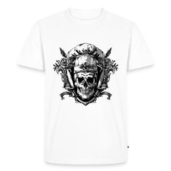 Koch crâne squelette chef crête - T-shirt Premium bio Homme - blanc - Devant - Nico (187cm)