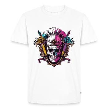 Koch crâne squelette chef crête - T-shirt Premium bio Homme - blanc - Devant - Nico (187cm)