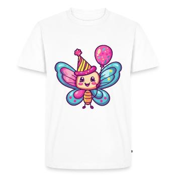 papillon anniversaire bande dessinée mignon - T-shirt Premium bio Homme - blanc - Devant - Nico (187cm)