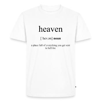 Heaven (Himmel) Dictionnaire de définition - T-shirt Premium bio Homme - blanc - Devant - Nico (187cm)