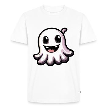 Ghost Halloween Cute Comic - Men's Premium Organic T-Shirt - white - Front - Nico (187cm)