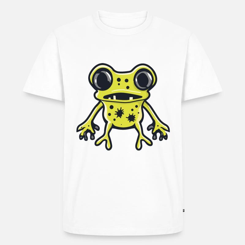 Frosch Halloween Comic Lustig - Männer Premium Bio T-Shirt - Weiß