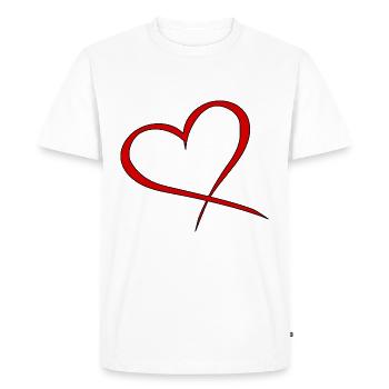Coeur rouge variation 2 amour romantique saint valentin - T-shirt Premium bio Homme - blanc - Devant - Nico (187cm)