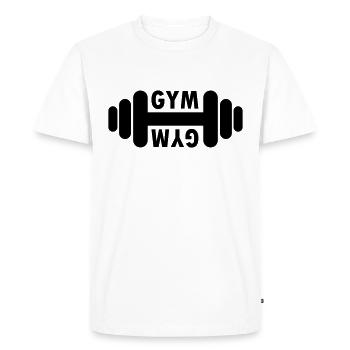 Gym Weight Force Formation Motivation - T-shirt Premium bio Homme - blanc - Devant - Nico (187cm)