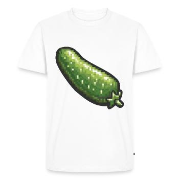Cucumber Pixel Icon - Men's Premium Organic T-Shirt - white - Front - Nico (187cm)
