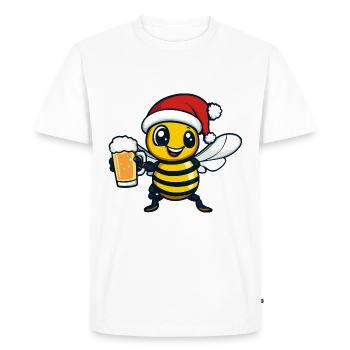Bee Christmas Beer - Men's Premium Organic T-Shirt - white - Front - Nico (187cm)