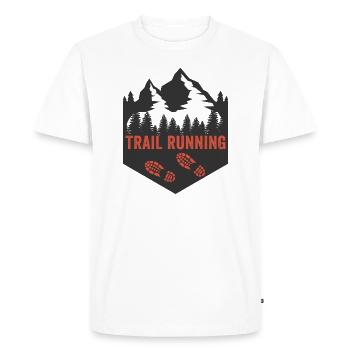 Trail running - T-shirt Premium bio Homme - blanc - Devant - Nico (187cm)
