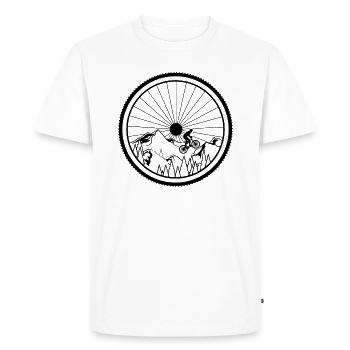 Paysage de vélo de montagne - T-shirt Premium bio Homme - blanc - Devant - Nico (187cm)
