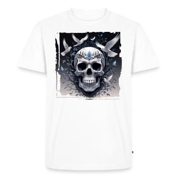 Crâne pour Femmes Hommes Squelette Gothique Graphique Drôle - T-shirt Premium bio Homme - blanc - Devant - Nico (187cm)
