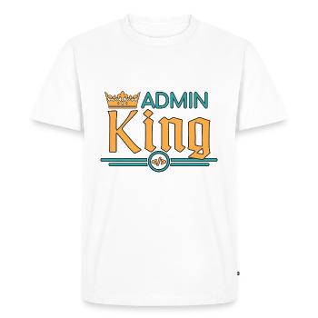 Admin King Administrator - Men's Premium Organic T-Shirt - white - Front - Nico (187cm)