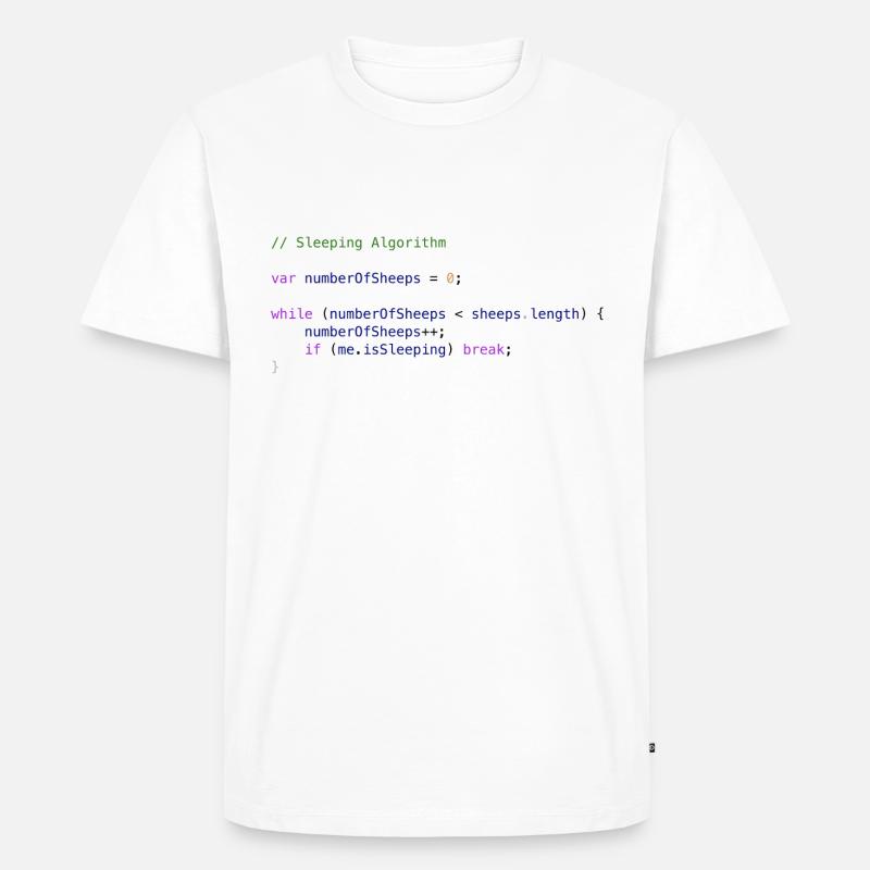 Programmierer Code Schäfchen zählen Logik - Männer Premium Bio T-Shirt - Weiß