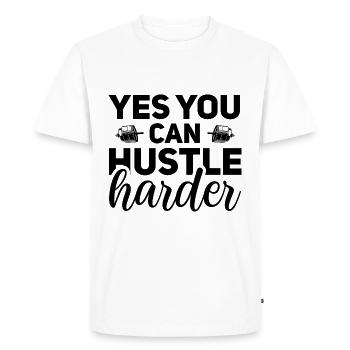 Oui, vous pouvez vous bousculer plus fort - T-shirt Premium bio Homme - blanc - Devant - Nico (187cm)