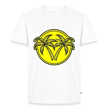 Vacances d’été à Palm Island - T-shirt Premium bio Homme - blanc - Devant - Nico (187cm)