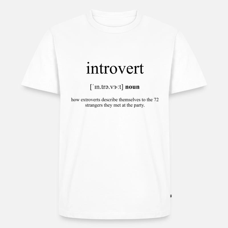 Introvert Definition Dictionary - Männer Premium Bio T-Shirt - Weiß