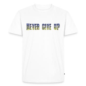 N’abandonnez jamais - T-shirt Premium bio Homme - blanc - Devant - Nico (187cm)