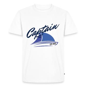 T-shirt capitaine 2022 pour marins et skippers - T-shirt Premium bio Homme - blanc - Devant - Nico (187cm)