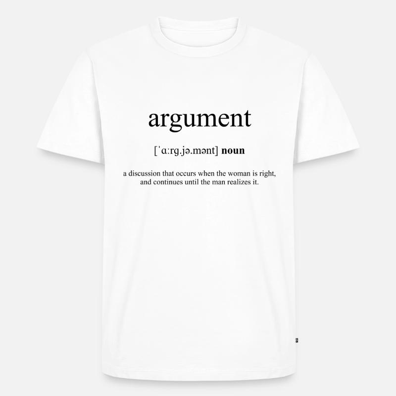 Argument Definition Dictionary - Männer Premium Bio T-Shirt - Weiß