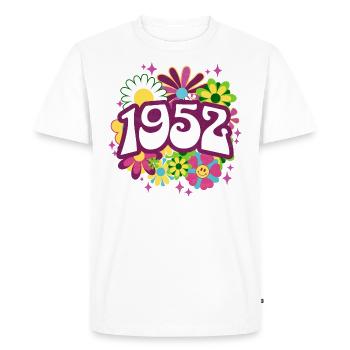 Groovy et Vintage 1952 70 Ans Anniversaire - T-shirt Premium bio Homme - blanc - Devant - Nico (187cm)