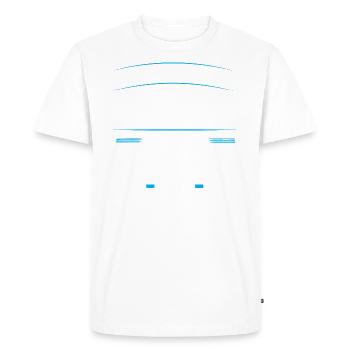 Es schreibt sich KARMA. Für mich heißt es HA HA HA - Männer Premium Bio T-Shirt - Weiß - Vorne - Nico (187cm)