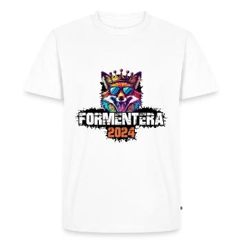 Formentera 2024 Holiday Fox - Men's Premium Organic T-Shirt - white - Front - Nico (187cm)