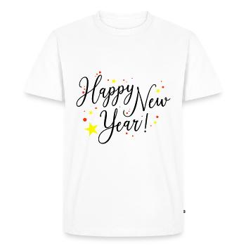 Bonne Année, Nouvel An, Réveillon du Nouvel An - T-shirt Premium bio Homme - blanc - Devant - Nico (187cm)