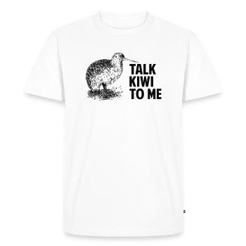 talk kiwi to me, kiwi bird - Men's Premium Organic T-Shirt - white - Front - Nico (187cm)
