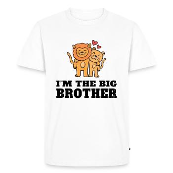 Je suis le grand frère - futur grand frère - T-shirt Premium bio Homme - blanc - Devant - Nico (187cm)