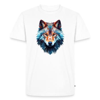 Polygonal Wolf Head Geometric Wolf - Men's Premium Organic T-Shirt - white - Front - Nico (187cm)
