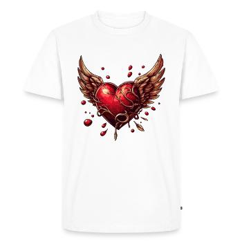 Cœur de la liberté - T-shirt Premium bio Homme - blanc - Devant - Nico (187cm)