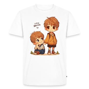 Frère cadet - T-shirt Premium bio Homme - blanc - Devant - Nico (187cm)