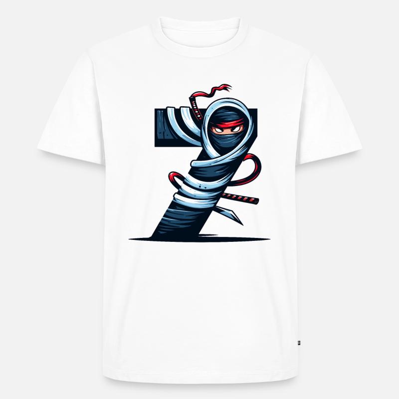 Ninja 7. Geburtstag - Männer Premium Bio T-Shirt - Weiß
