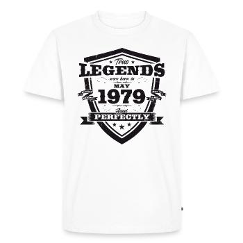 Légende Mai 1979 Millésime 1979 Anniversaire 1979 - T-shirt Premium bio Homme - blanc - Devant - Nico (187cm)