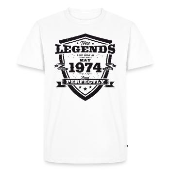 Légende Mai 1974 Millésime 1974 Anniversaire 1974 - T-shirt Premium bio Homme - blanc - Devant - Nico (187cm)