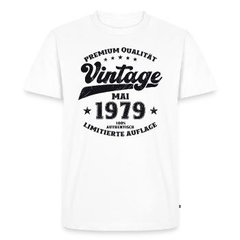 Millésime Mai 1979 Cru 1979 Anniversaire 1979 - T-shirt Premium bio Homme - blanc - Devant - Nico (187cm)