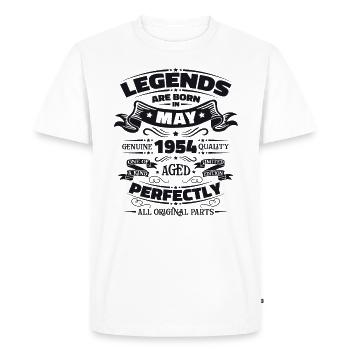 Légende Mai 1954 Né en 1954 Anniversaire 1954 - T-shirt Premium bio Homme - blanc - Devant - Nico (187cm)